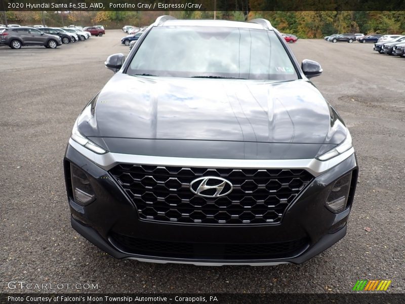 Portofino Gray / Espresso/Gray 2020 Hyundai Santa Fe SEL AWD