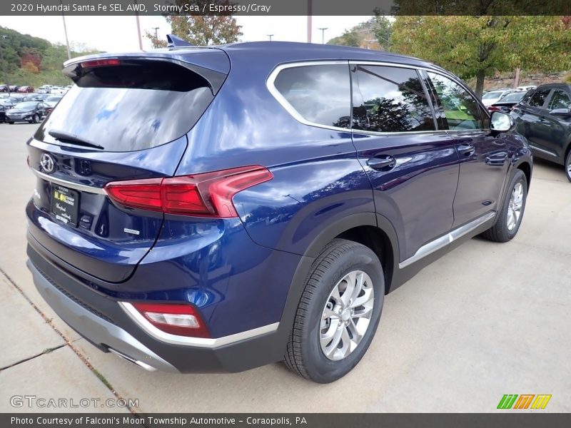 Stormy Sea / Espresso/Gray 2020 Hyundai Santa Fe SEL AWD