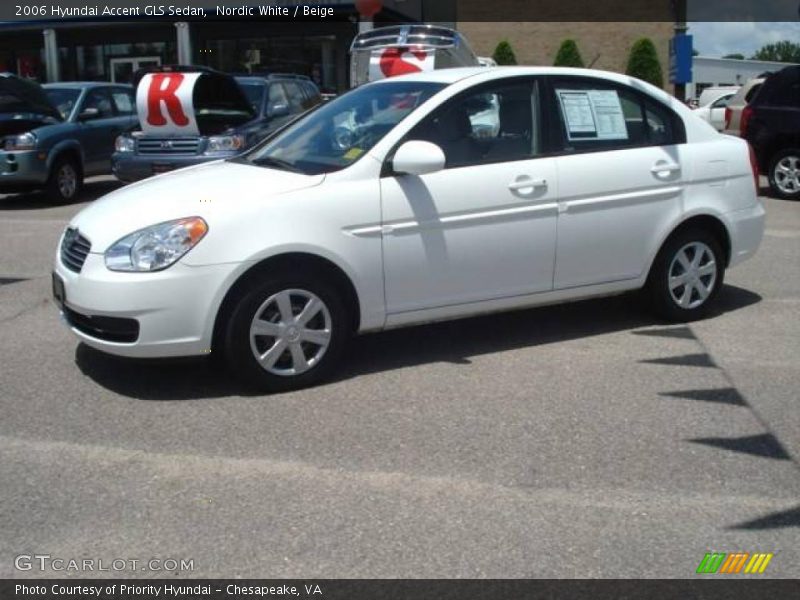 Nordic White / Beige 2006 Hyundai Accent GLS Sedan