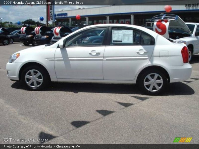 Nordic White / Beige 2006 Hyundai Accent GLS Sedan