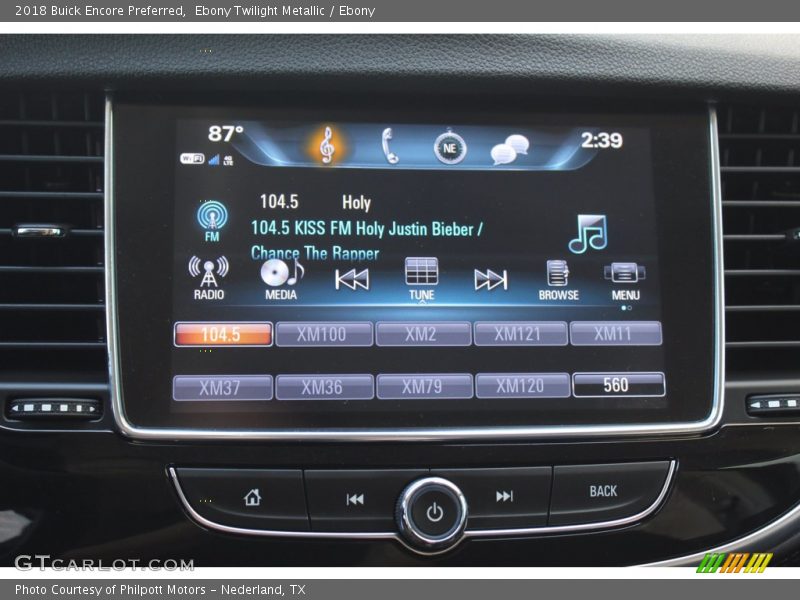 Ebony Twilight Metallic / Ebony 2018 Buick Encore Preferred