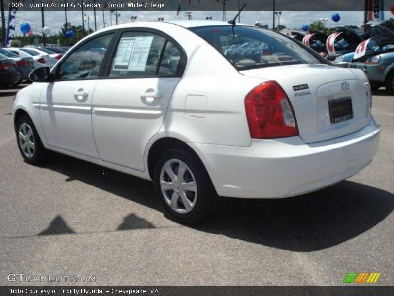 Nordic White / Beige 2006 Hyundai Accent GLS Sedan
