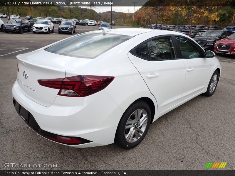 Quartz White Pearl / Beige 2020 Hyundai Elantra Value Edition