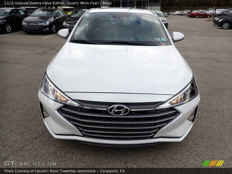 Quartz White Pearl / Beige 2020 Hyundai Elantra Value Edition