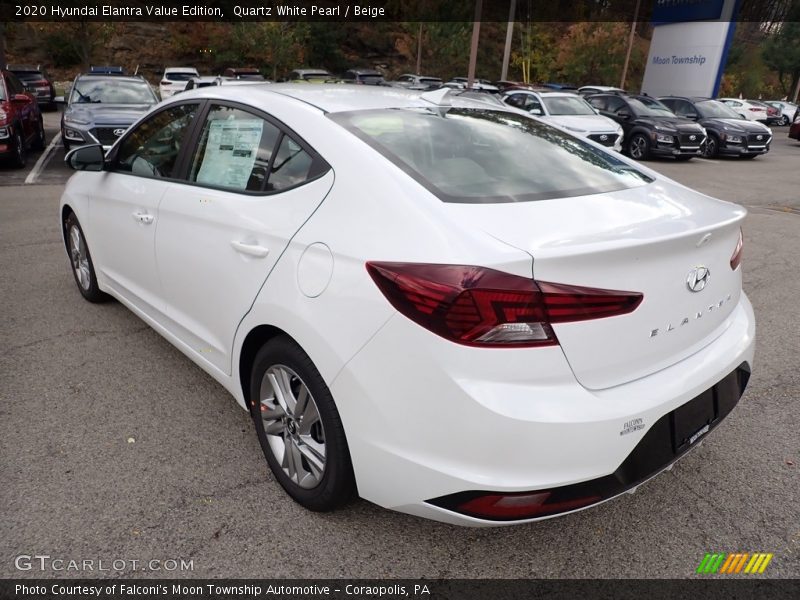 Quartz White Pearl / Beige 2020 Hyundai Elantra Value Edition