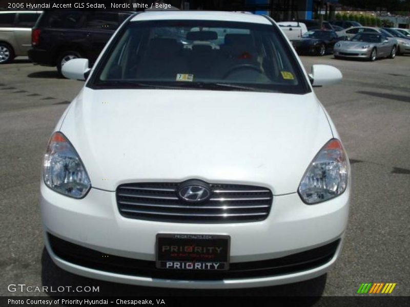 Nordic White / Beige 2006 Hyundai Accent GLS Sedan