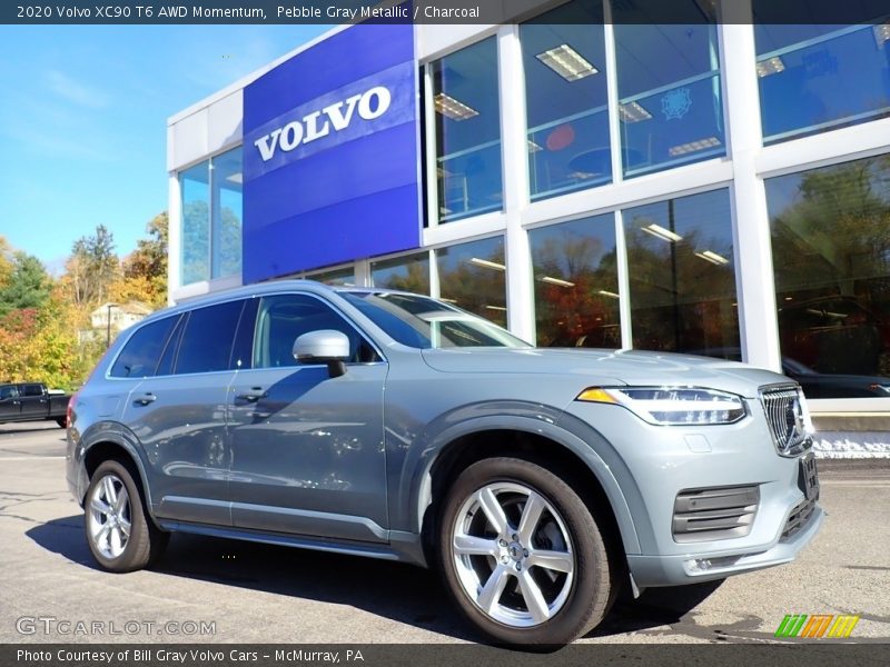 Pebble Gray Metallic / Charcoal 2020 Volvo XC90 T6 AWD Momentum