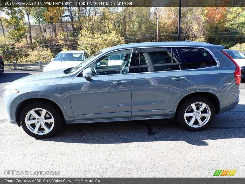Pebble Gray Metallic / Charcoal 2020 Volvo XC90 T6 AWD Momentum