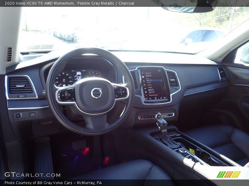 Pebble Gray Metallic / Charcoal 2020 Volvo XC90 T6 AWD Momentum