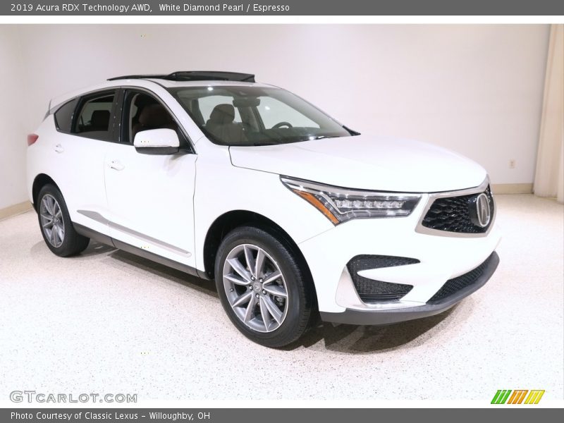 White Diamond Pearl / Espresso 2019 Acura RDX Technology AWD