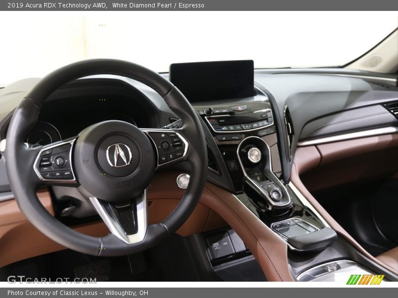 White Diamond Pearl / Espresso 2019 Acura RDX Technology AWD