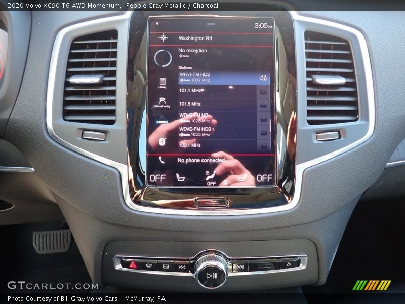 Pebble Gray Metallic / Charcoal 2020 Volvo XC90 T6 AWD Momentum