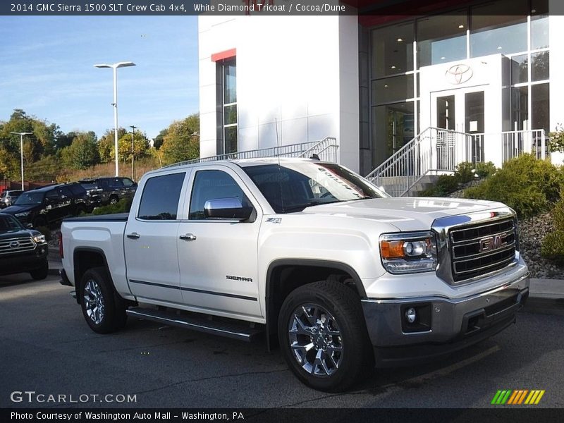 White Diamond Tricoat / Cocoa/Dune 2014 GMC Sierra 1500 SLT Crew Cab 4x4