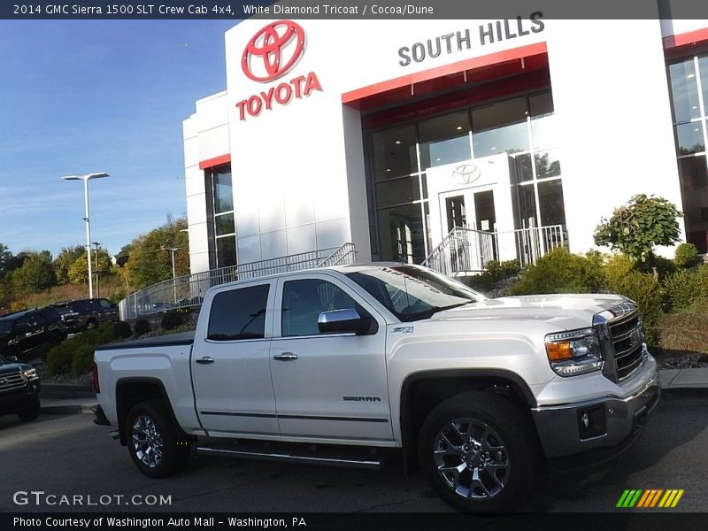 White Diamond Tricoat / Cocoa/Dune 2014 GMC Sierra 1500 SLT Crew Cab 4x4