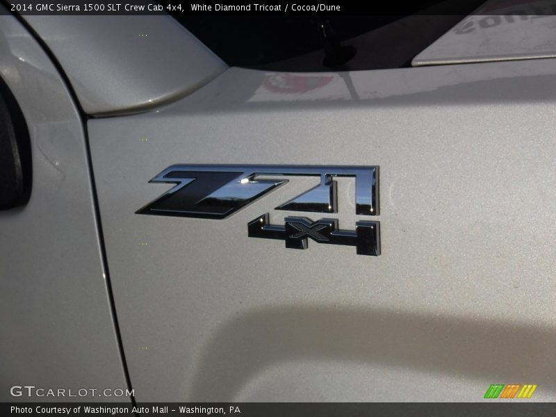 White Diamond Tricoat / Cocoa/Dune 2014 GMC Sierra 1500 SLT Crew Cab 4x4