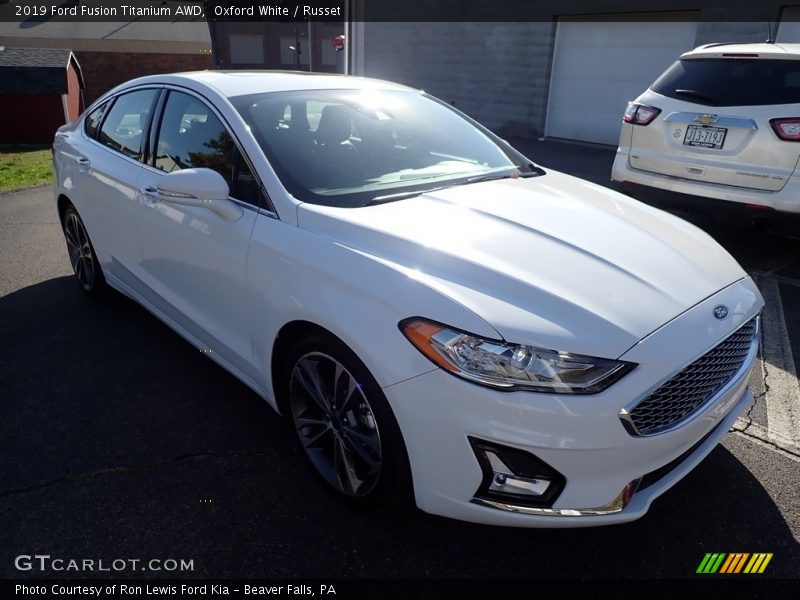 Oxford White / Russet 2019 Ford Fusion Titanium AWD