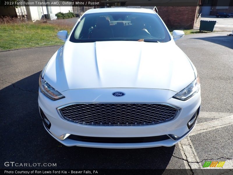Oxford White / Russet 2019 Ford Fusion Titanium AWD