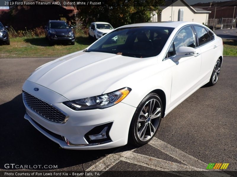 Oxford White / Russet 2019 Ford Fusion Titanium AWD