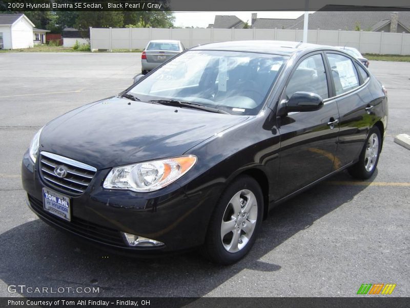 Black Pearl / Gray 2009 Hyundai Elantra SE Sedan