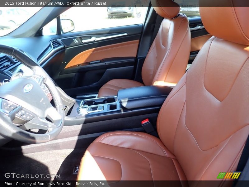 Oxford White / Russet 2019 Ford Fusion Titanium AWD