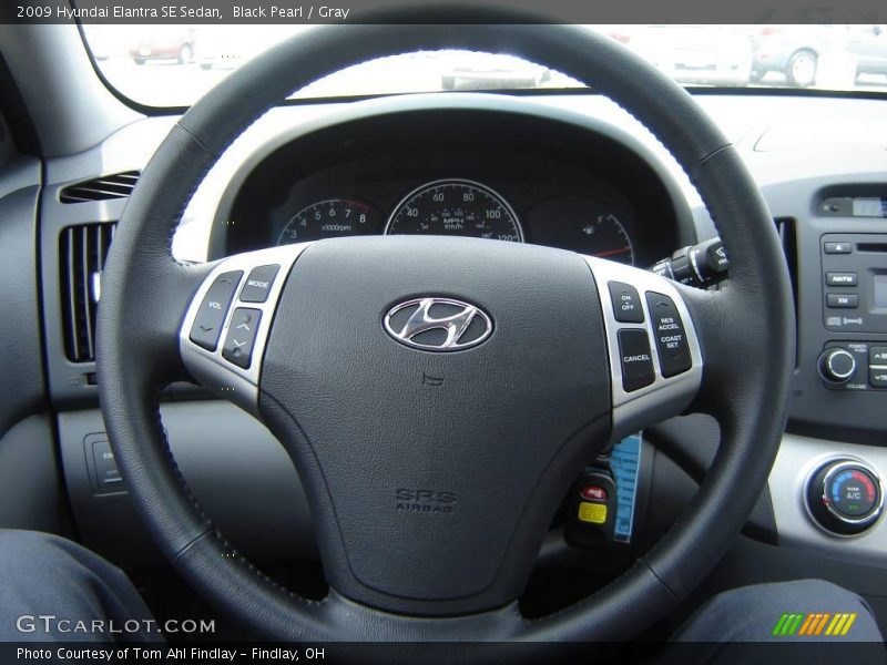 Black Pearl / Gray 2009 Hyundai Elantra SE Sedan