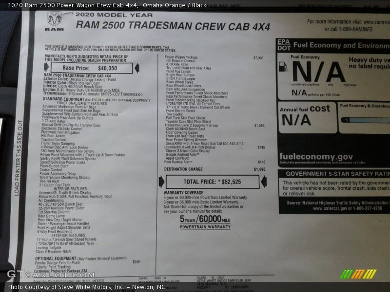 Omaha Orange / Black 2020 Ram 2500 Power Wagon Crew Cab 4x4