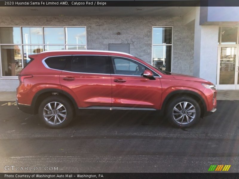 Calypso Red / Beige 2020 Hyundai Santa Fe Limited AWD