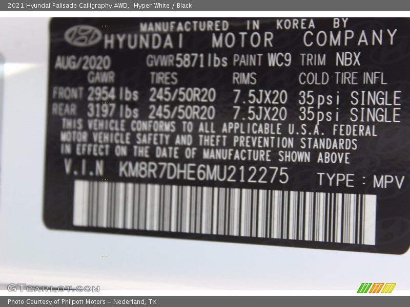 Hyper White / Black 2021 Hyundai Palisade Calligraphy AWD