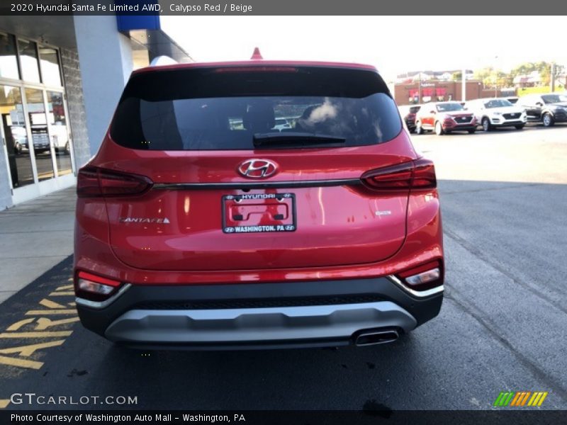 Calypso Red / Beige 2020 Hyundai Santa Fe Limited AWD
