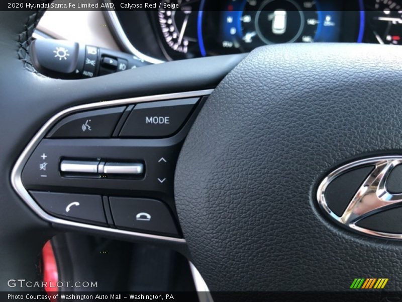 Calypso Red / Beige 2020 Hyundai Santa Fe Limited AWD