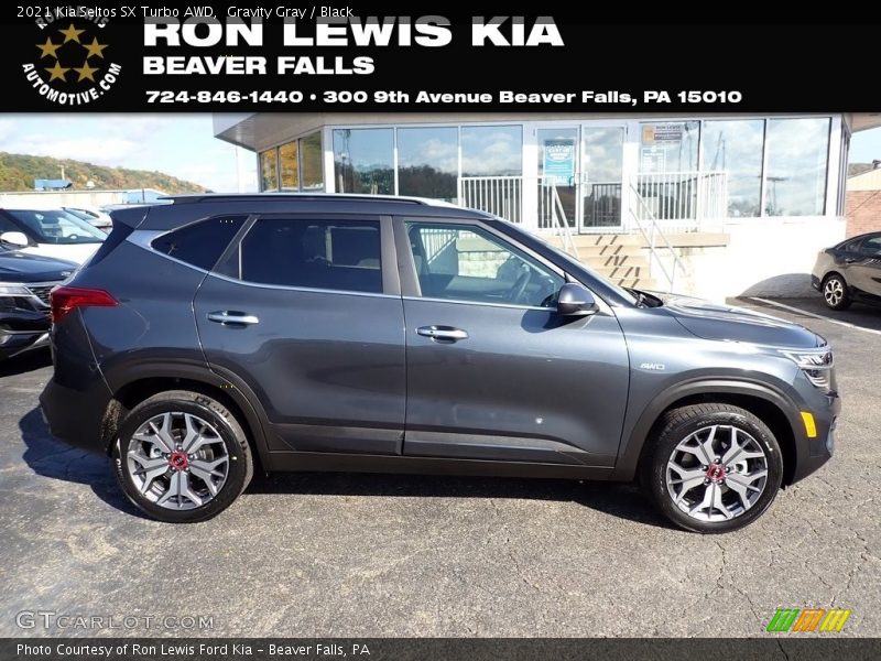 Gravity Gray / Black 2021 Kia Seltos SX Turbo AWD