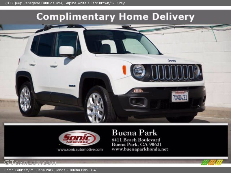 Alpine White / Bark Brown/Ski Grey 2017 Jeep Renegade Latitude 4x4