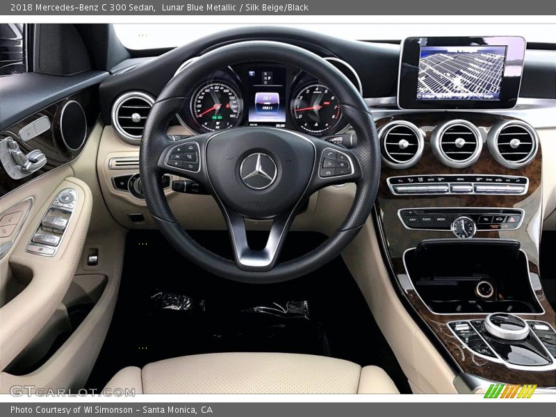 Lunar Blue Metallic / Silk Beige/Black 2018 Mercedes-Benz C 300 Sedan