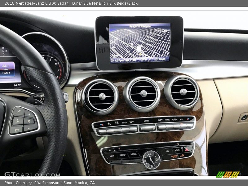 Lunar Blue Metallic / Silk Beige/Black 2018 Mercedes-Benz C 300 Sedan