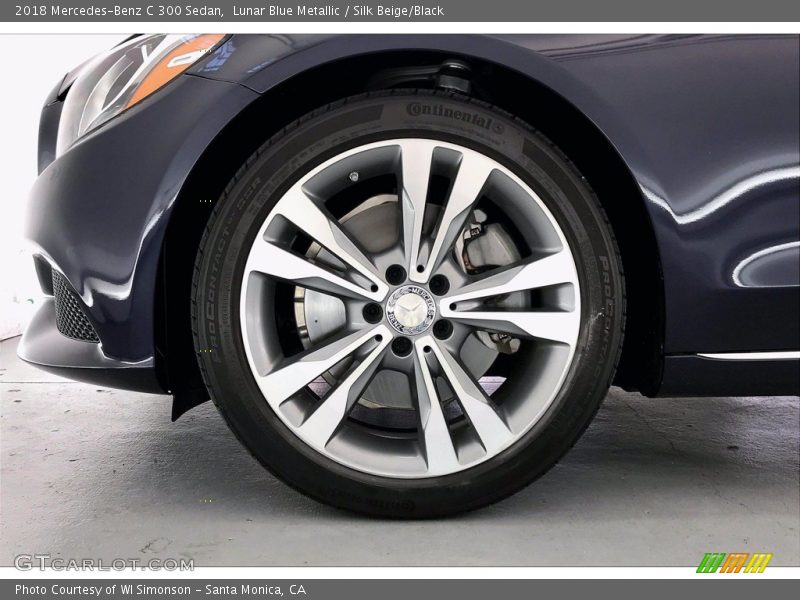 Lunar Blue Metallic / Silk Beige/Black 2018 Mercedes-Benz C 300 Sedan