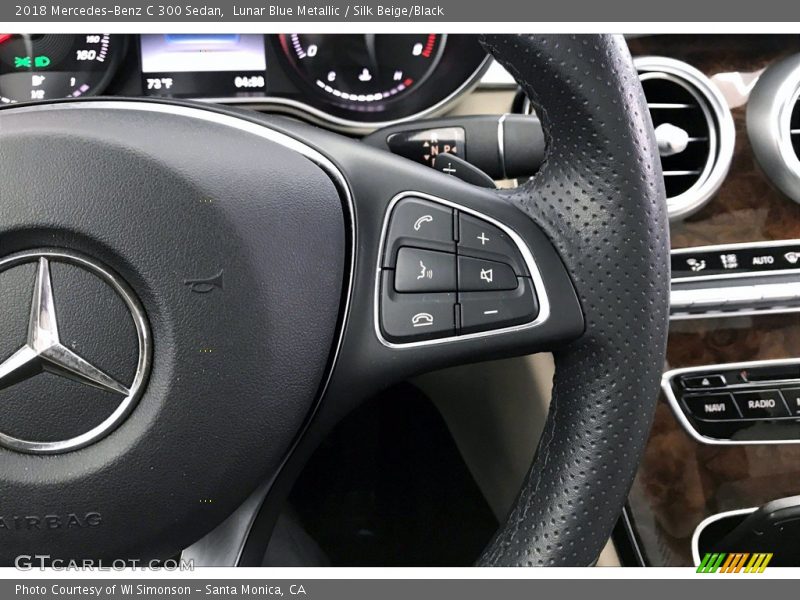 Lunar Blue Metallic / Silk Beige/Black 2018 Mercedes-Benz C 300 Sedan