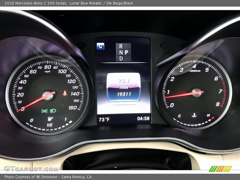 Lunar Blue Metallic / Silk Beige/Black 2018 Mercedes-Benz C 300 Sedan