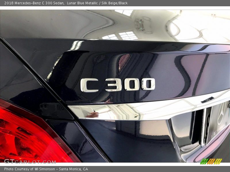 Lunar Blue Metallic / Silk Beige/Black 2018 Mercedes-Benz C 300 Sedan