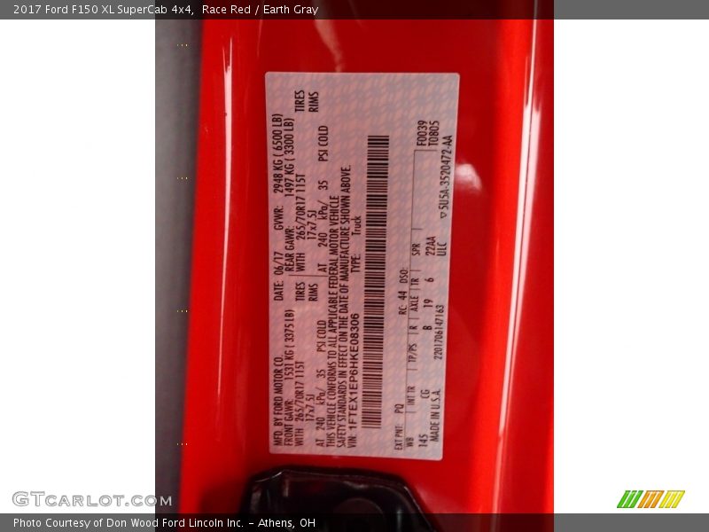 Race Red / Earth Gray 2017 Ford F150 XL SuperCab 4x4