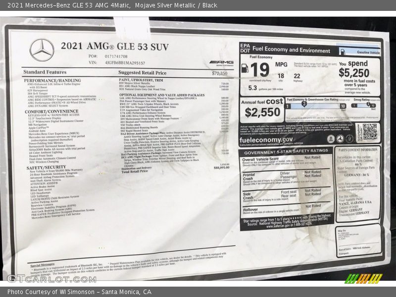 Mojave Silver Metallic / Black 2021 Mercedes-Benz GLE 53 AMG 4Matic