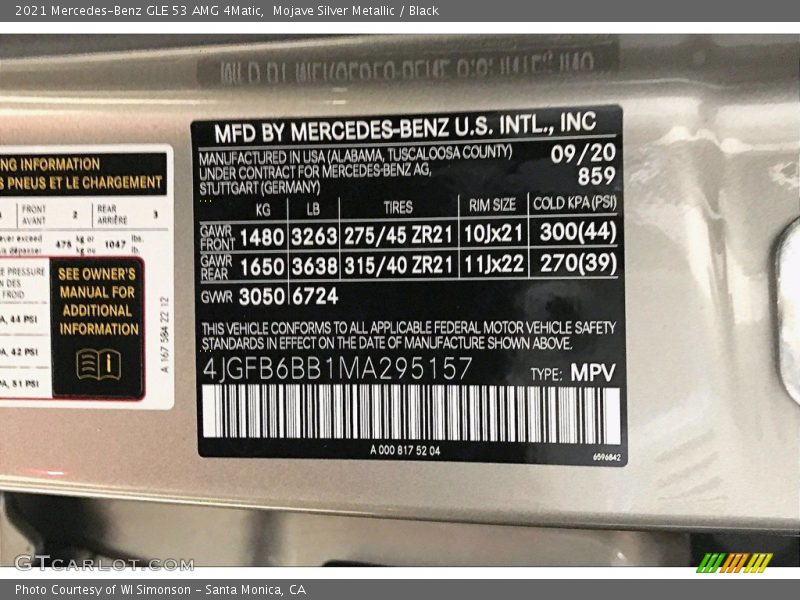 Mojave Silver Metallic / Black 2021 Mercedes-Benz GLE 53 AMG 4Matic