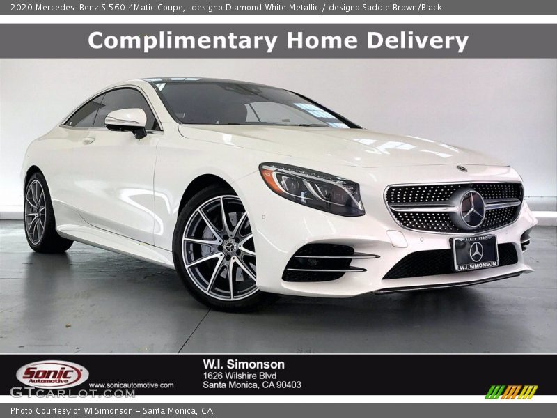 designo Diamond White Metallic / designo Saddle Brown/Black 2020 Mercedes-Benz S 560 4Matic Coupe