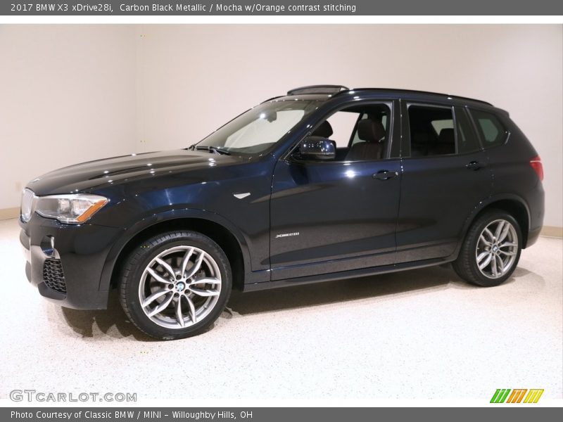 Carbon Black Metallic / Mocha w/Orange contrast stitching 2017 BMW X3 xDrive28i