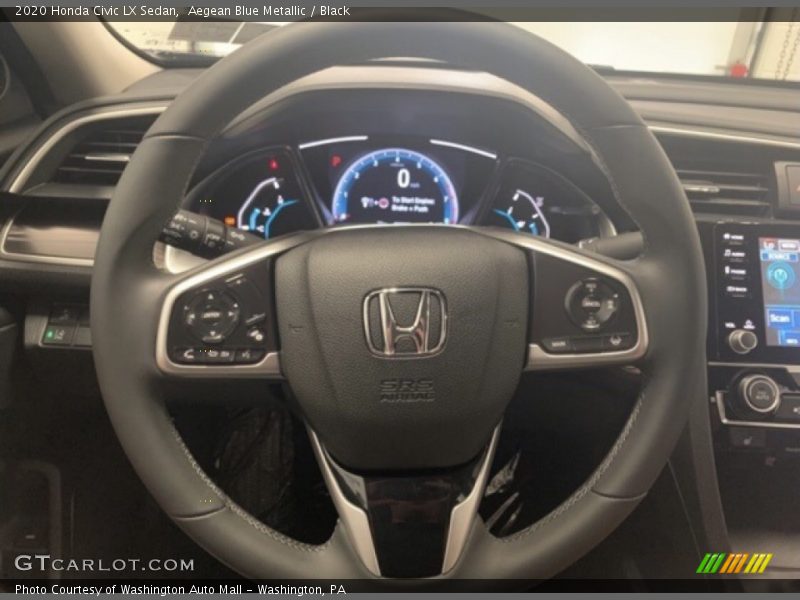 Aegean Blue Metallic / Black 2020 Honda Civic LX Sedan