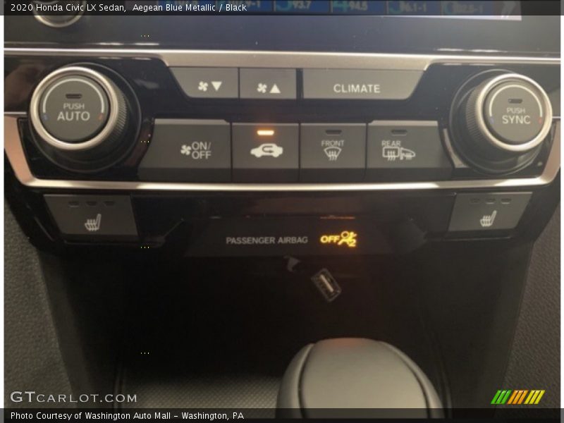 Aegean Blue Metallic / Black 2020 Honda Civic LX Sedan