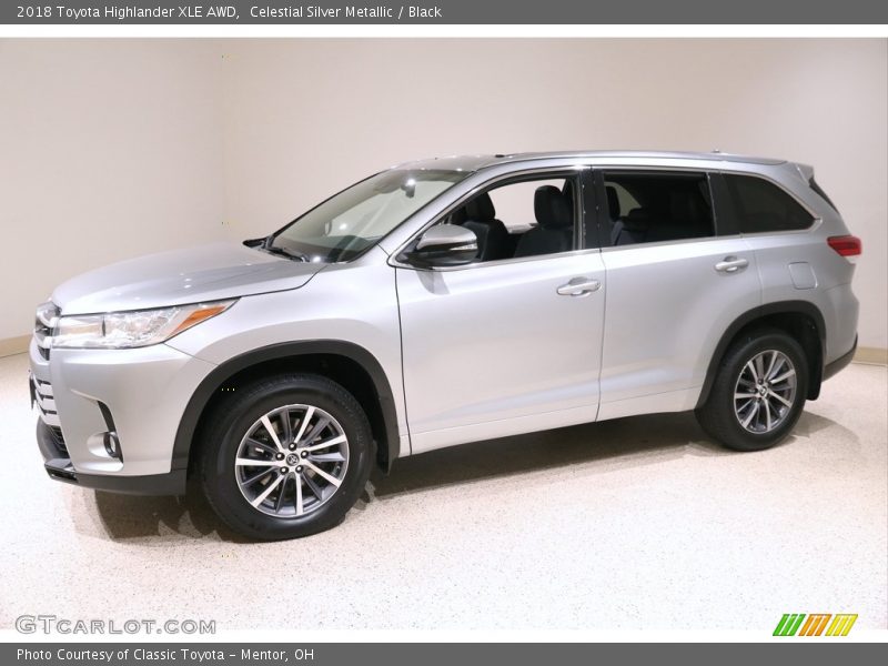 Celestial Silver Metallic / Black 2018 Toyota Highlander XLE AWD