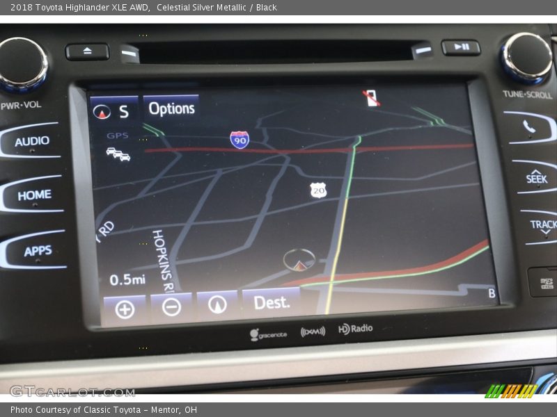 Celestial Silver Metallic / Black 2018 Toyota Highlander XLE AWD