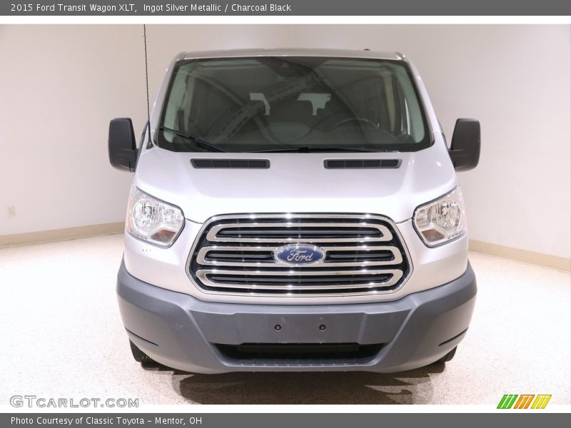 Ingot Silver Metallic / Charcoal Black 2015 Ford Transit Wagon XLT