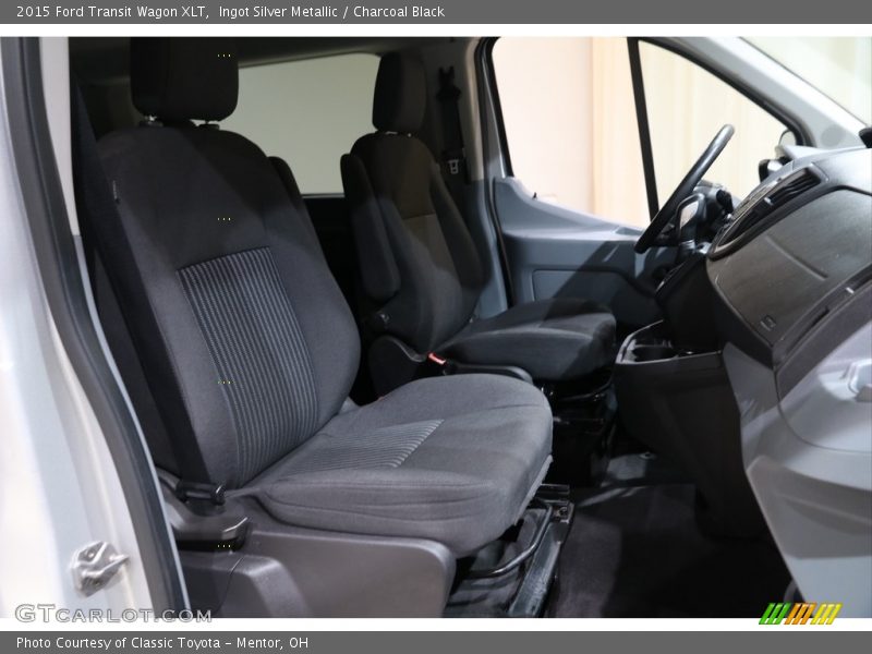 Ingot Silver Metallic / Charcoal Black 2015 Ford Transit Wagon XLT