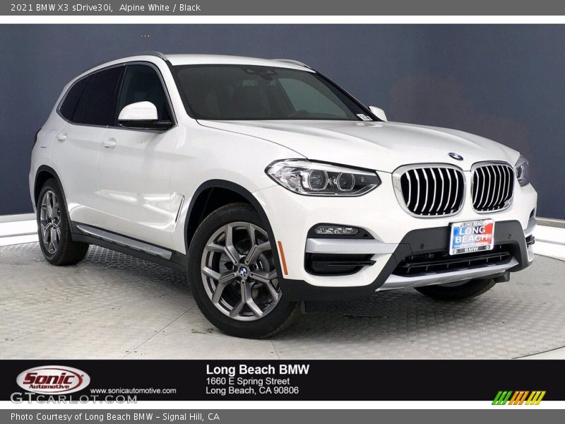 Alpine White / Black 2021 BMW X3 sDrive30i